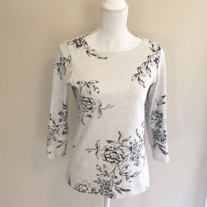 Women’s Joules Light Gray Floral Shirt, US 4